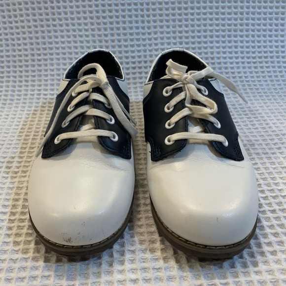 Stride Rite Classic Leather Saddle Shoes Navy and White size 10.5. - Picture 3 of 6